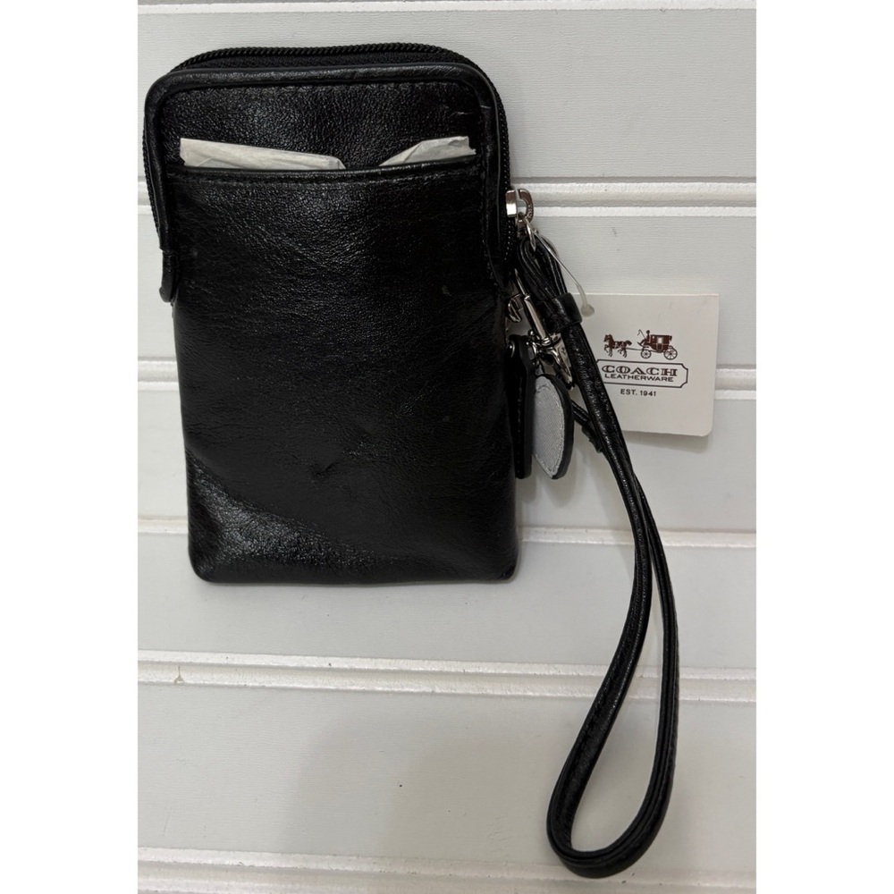 COACH Black Poppy Patent Leather Y2K Vintage Wristlet Wallet New W Tags - Picture 2 of 5